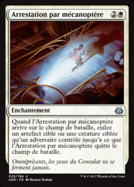 Arrestation par mécanoptère, carte Magic AER 25 — extension La révolte éthérique
