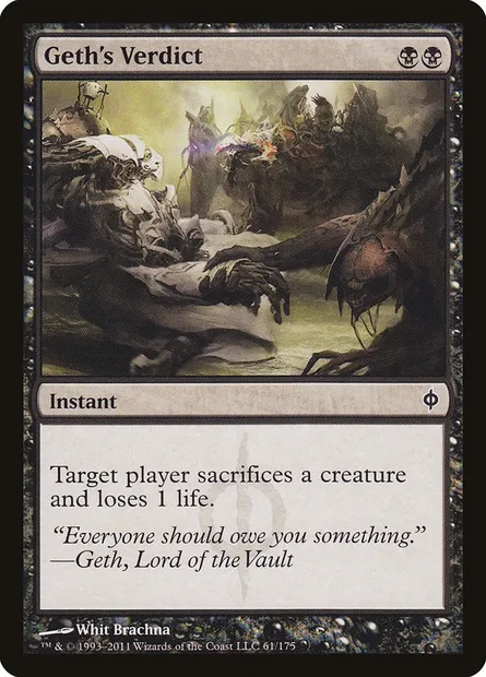 Geth's Verdict, Magic card NPH 61 — New Phyrexia set