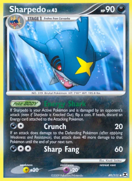 Sharpedo, Pokémon card RR 49 — Rising Rivals set
