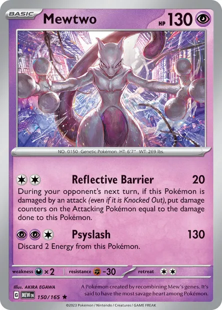 Mewtwo, Pokémon card MEW 150 — 151 set