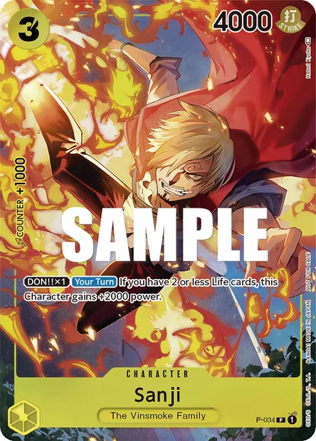 Sanji, One Piece card P-034 — Promotion card set
