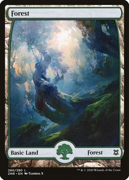 Forest, Magic card ZNR 280 — Zendikar Rising set