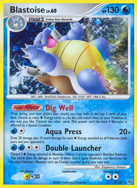 Blastoise, Pokémon card PL 2 — Platinum set