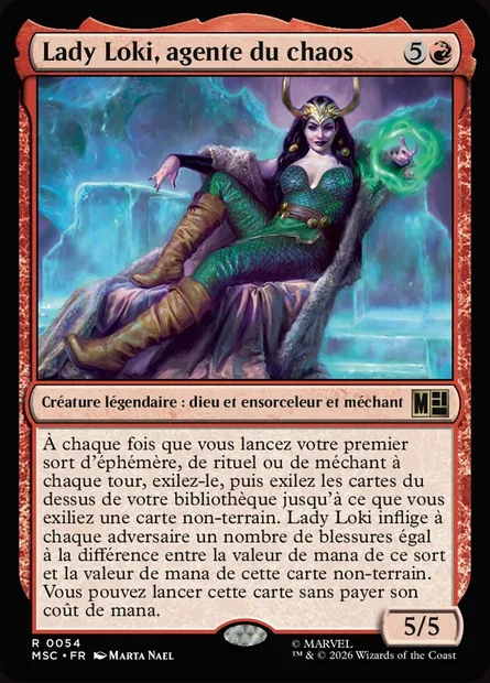 Lady Loki, agente du chaos, carte Magic MSC 54 — extension Marvel Super Heroes Commander