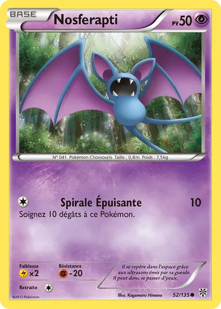 Nosferapti, carte Pokémon PLS 52 — extension Tempète Plasma