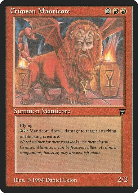 Crimson Manticore, Magic card LEG 140 — Legends set