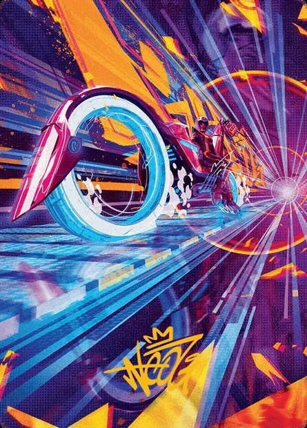 Spotcycle Scouter // Spotcycle Scouter, Magic card ADFT 37 — Aetherdrift Art Series set