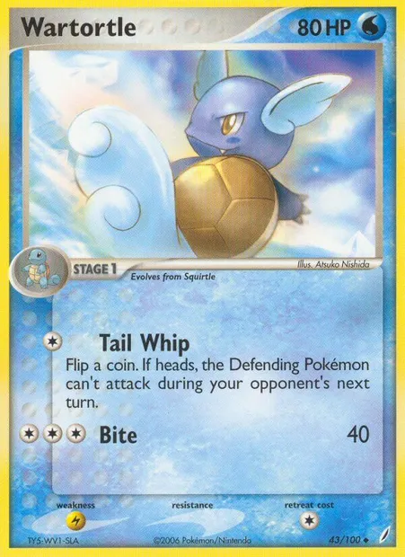Wartortle, Pokémon card CG 43 — Crystal Guardians set