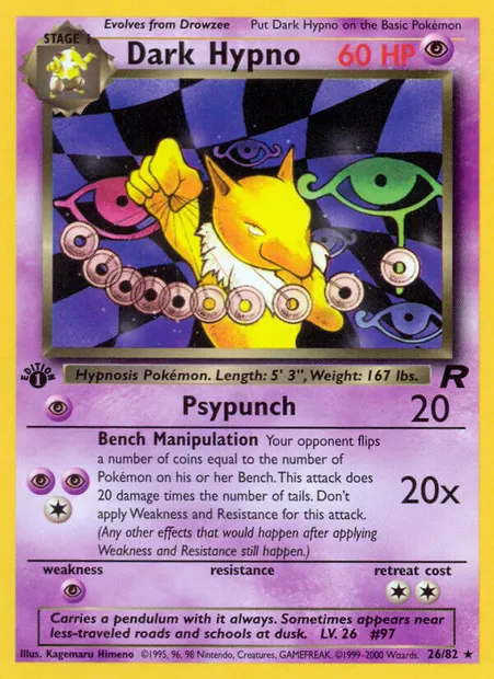 Dark Hypno, Pokémon card TR 26 — Team Rocket set