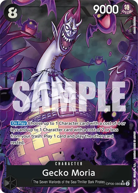 Gecko Moria, One Piece card OP06-086 — WINGS OF THE CAPTAIN set