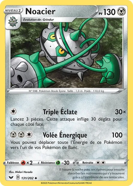 Noacier, carte Pokémon SSH 131 — extension Épée et Bouclier