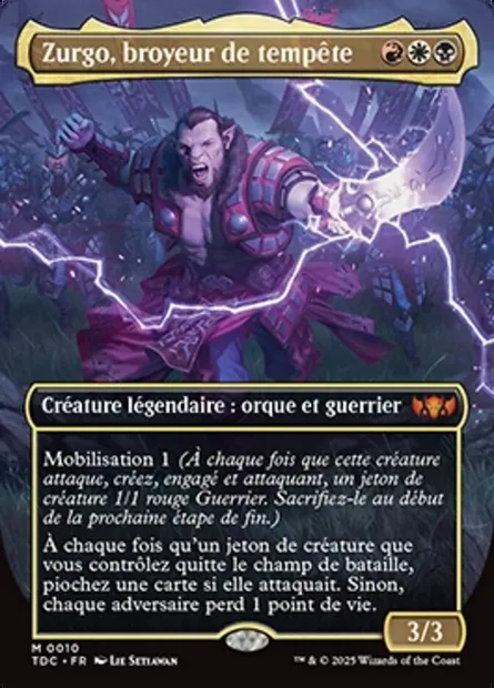 Zurgo, broyeur de tempête, carte Magic TDC 10 — extension Tarkir: Dragonstorm Commander