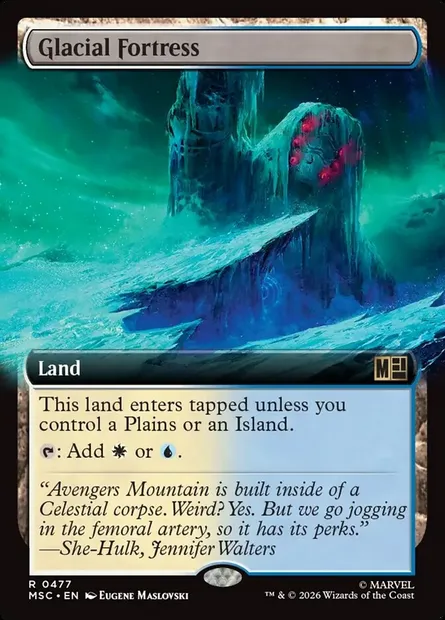 Glacial Fortress, Magic card MSC 477 — Marvel Super Heroes Commander set