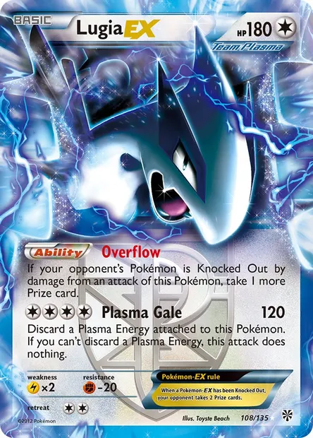 Lugia-EX, Pokémon card PLS 108 — Plasma Storm set