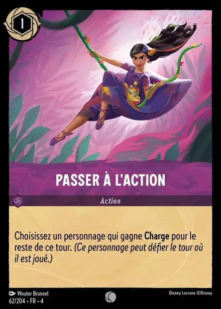 Passer à l'action, carte Disney Lorcana CH4-062 — extension Le Retour d'Ursula