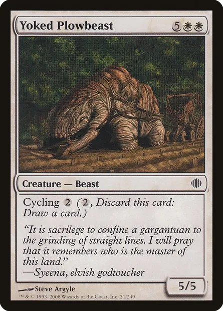 Yoked Plowbeast, Magic card ALA 31 — Shards of Alara set