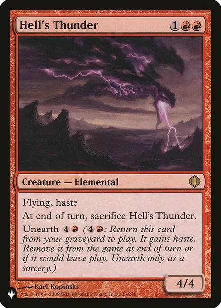 Tonnerre de l'enfer, carte Magic PLST ALA-103 — extension The List