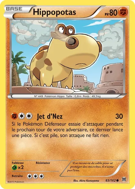 Hippopotas, carte Pokémon BKT 83 — extension Impulsion Turbo