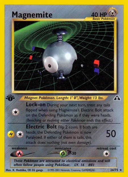 Magnemite, Pokémon card ND 26 — Neo Discovery set