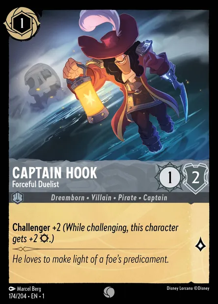 Captain Hook - Forceful Duelist, Disney Lorcana card CH1-174 — The First Chapter set