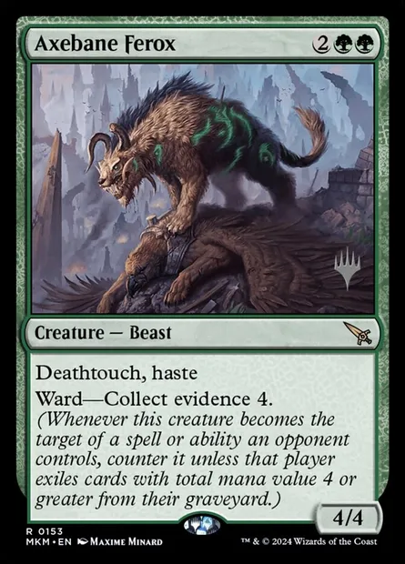 Axebane Ferox, Magic card PMKM 153p — Murders at Karlov Manor Promos set