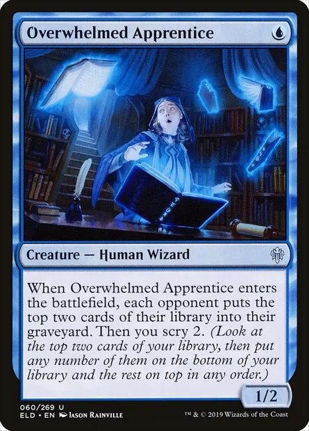 Overwhelmed Apprentice, Magic card ELD 60 — Throne of Eldraine set