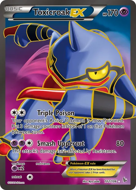 Toxicroak EX, Pokémon card FLF 102 — Flashfire set