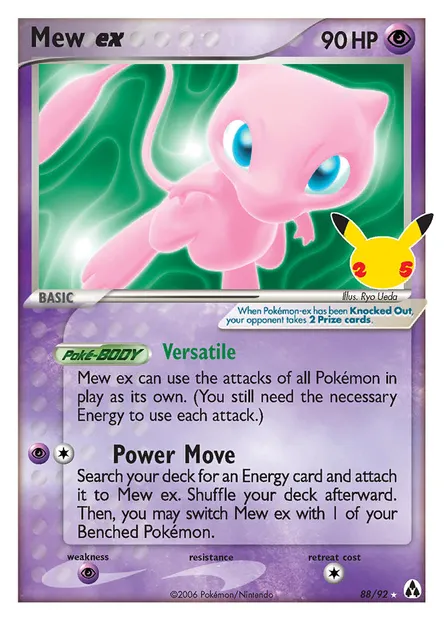 Mew ex, carte Pokémon CEL CC013 — extension Célébrations