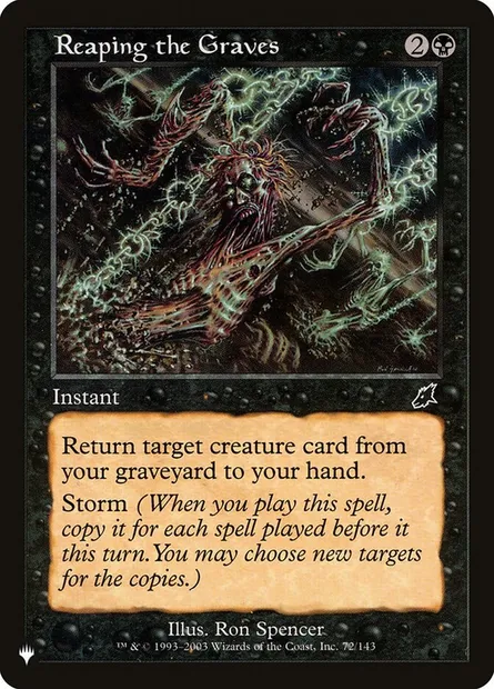 Moisson des tombes, carte Magic PLST SCG-72 — extension The List
