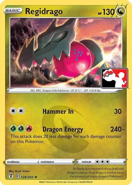 Regidrago, carte Pokémon PPS 124 — extension Play! Pokémon Prize Pack Series