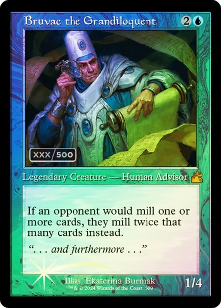 Bruvac the Grandiloquent, Magic card RVR 309z — Ravnica Remastered set