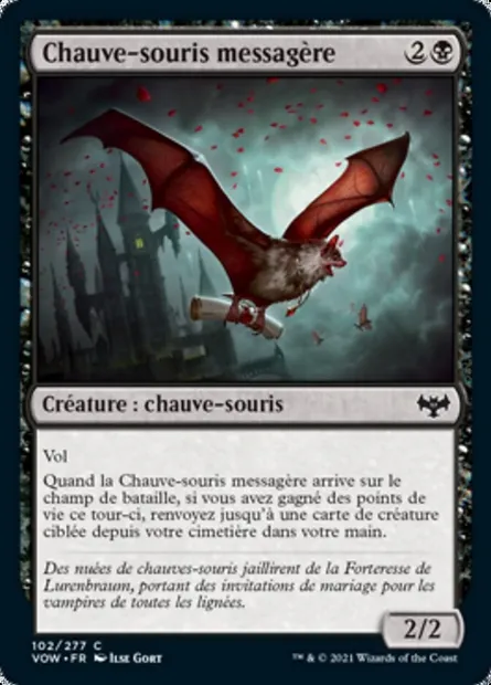 Chauve-souris messagère, carte Magic VOW 102 — extension Innistrad : noce écarlate
