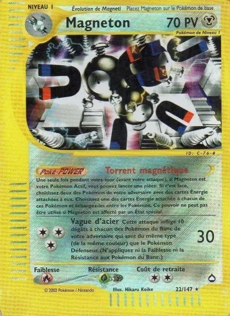 Magnéton, carte Pokémon AQ 22 — extension Aquapolis