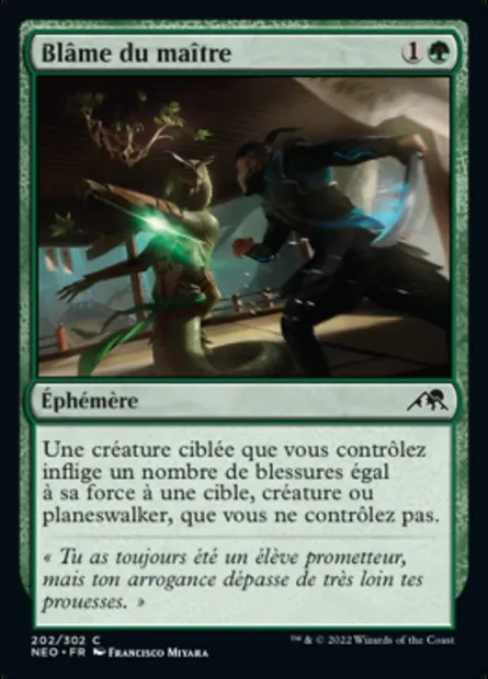 Blâme du maître, carte Magic NEO 202 — extension Kamigawa: La Dynastie Néon