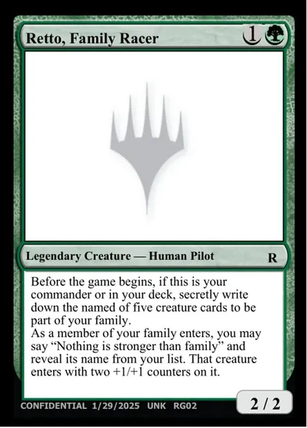 Retto, Family Racer, carte Magic UNK RG02 — extension Unknown Event