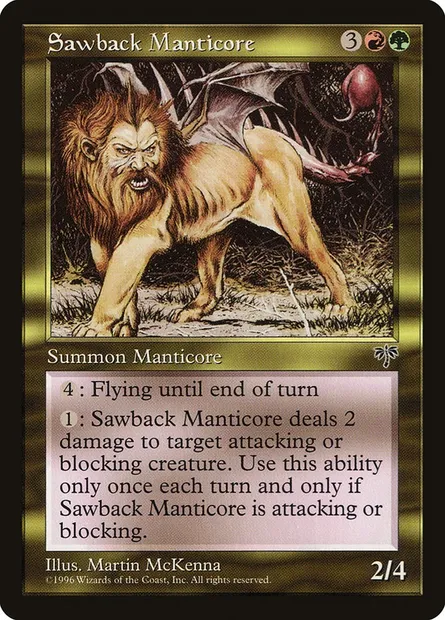 Sawback Manticore, Magic card MIR 281 — Mirage set