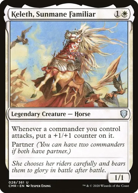 Keleth, Sunmane Familiar, Magic card CMR 28 — Commander Legends set