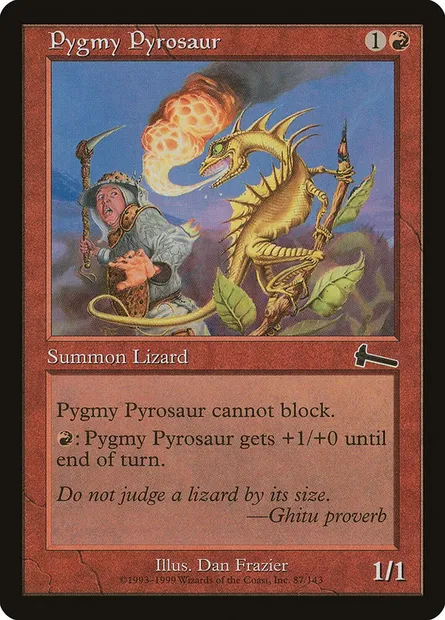 Pygmy Pyrosaur, Magic card ULG 87 — Urza's Legacy set