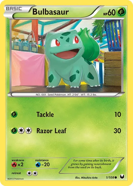 Bulbasaur, Pokémon card DEX 1 — Dark Explorers set