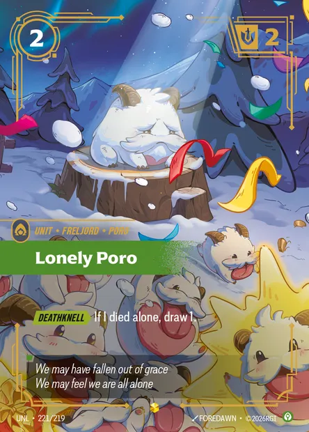 Lonely Poro, carte Riftbound UNL 221 — extension Unleashed