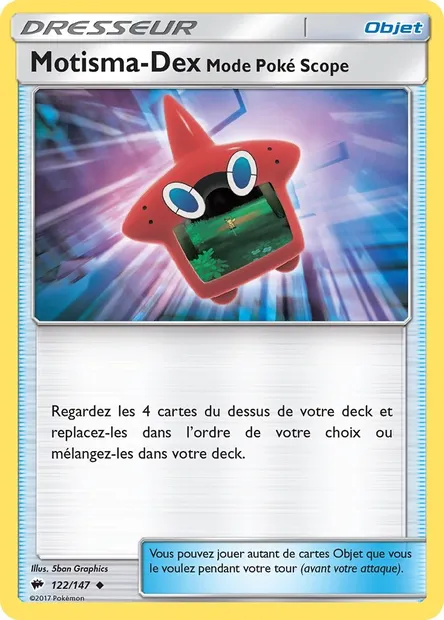 Motisma-Dex – Mode Poké Scope, carte Pokémon BUS 122 — extension Ombres Ardentes