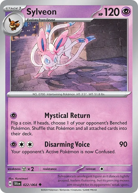 Sylveon, Pokémon card SFA 022 — Shrouded Fable set