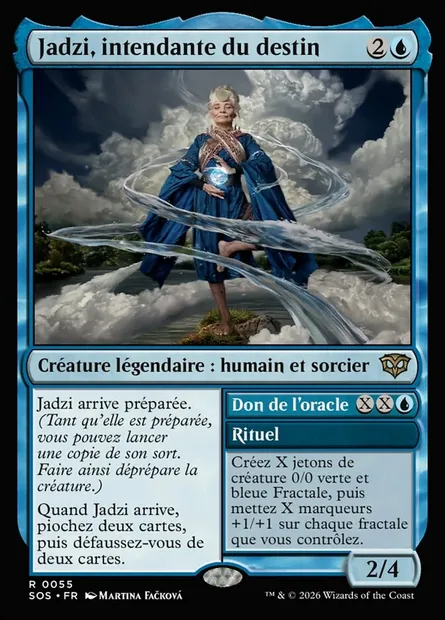 Jadzi, intendante du destin // Oracle's Gift, carte Magic SOS 55 — extension Secrets of Strixhaven