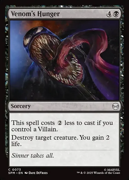 Venom's Hunger, Magic card SPM 73 — Marvel's Spider-Man set