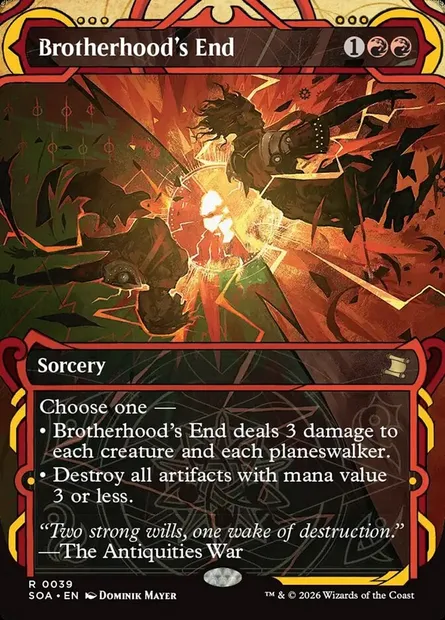 Brotherhood's End, Magic card SOA 39 — Secrets of Strixhaven Mystical Archive set