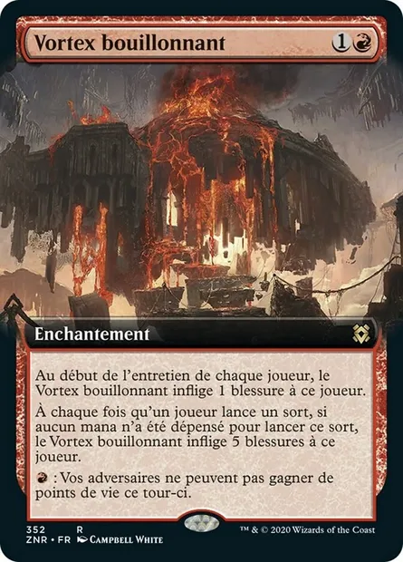 Vortex bouillonnant, carte Magic ZNR 352 — extension Renaissance de Zendikar