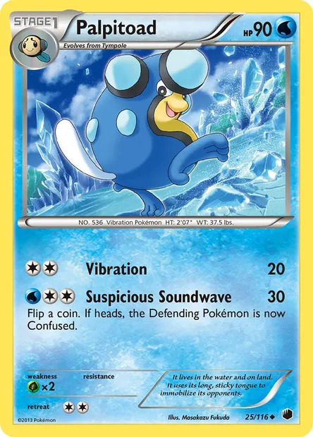 Palpitoad, Pokémon card PLF 25 — Plasma Freeze set
