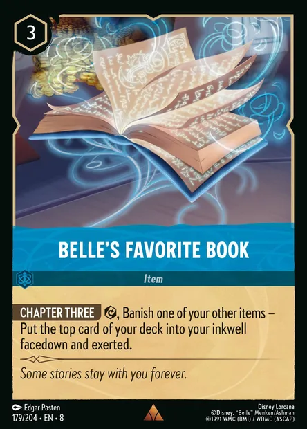 Belle's Favorite Book, Disney Lorcana card CH8-179 — The Reign of Jafar set