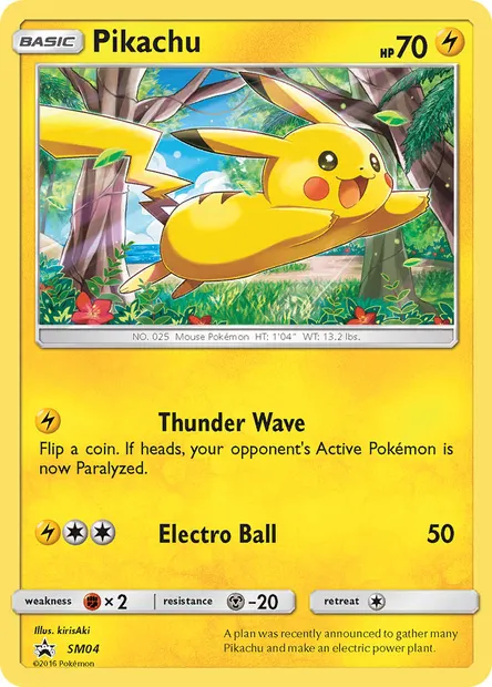 Pikachu, carte Pokémon SM 04 — extension Promo SM