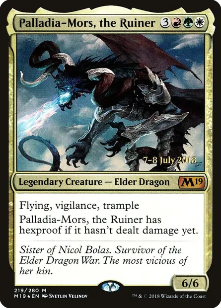 Palladia-Mors, la destructrice, carte Magic PM19 219s — extension Core Set 2019 Promos